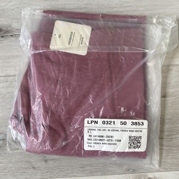 Fabletics Live-In High-Waisted Legging Size L French Wine Heather NWT‎ - Picture 5 of 7